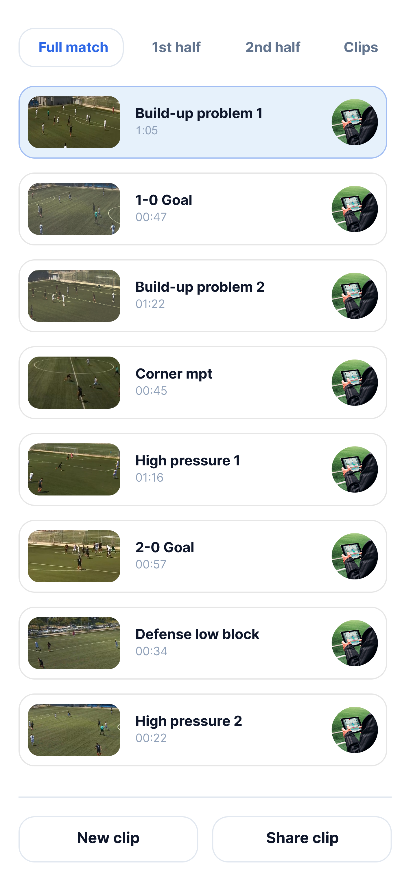 Match clips